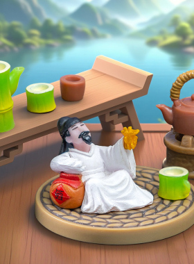 微景观手工卡通树脂茶壶茶杯摆件