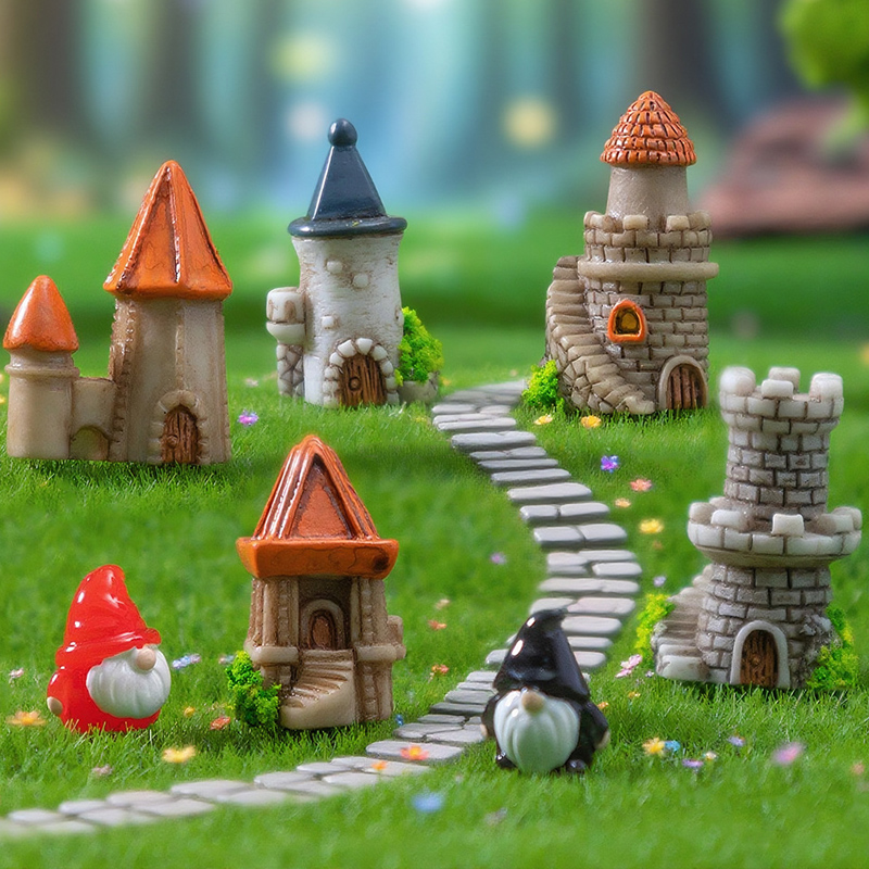 创意桌面可爱树脂房屋摆设小城堡