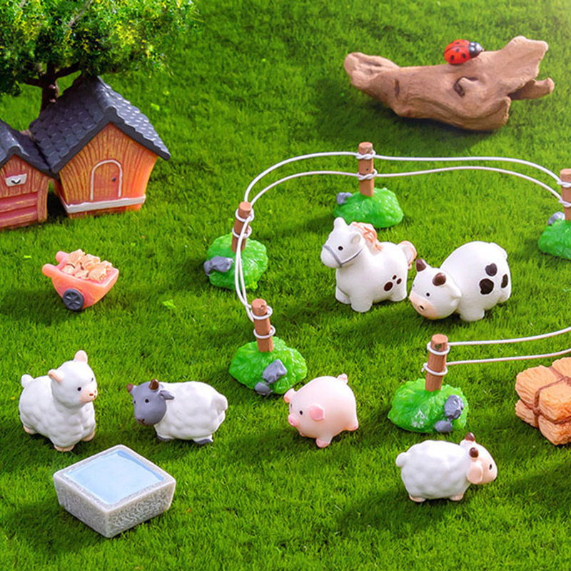 微景观农场系列小动物摆件创意手工田园小羊小猪奶牛斗车小马房子,家居饰品,装饰摆件,淘宝优惠券,粉丝福利购,淘宝优惠卷