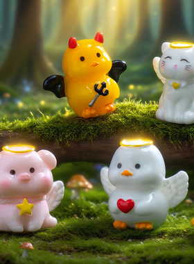 微景观创意卡通动物摆件小猫小猪