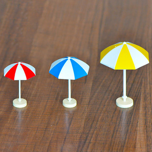 微景观造景沙滩海景手工diy太阳伞摆件三色海滩沙滩微观场景装 饰