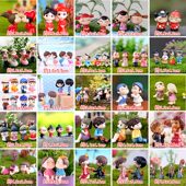 微景观手工小饰品可爱情侣套装 花盆小摆件摄影造景卡通塑料小人