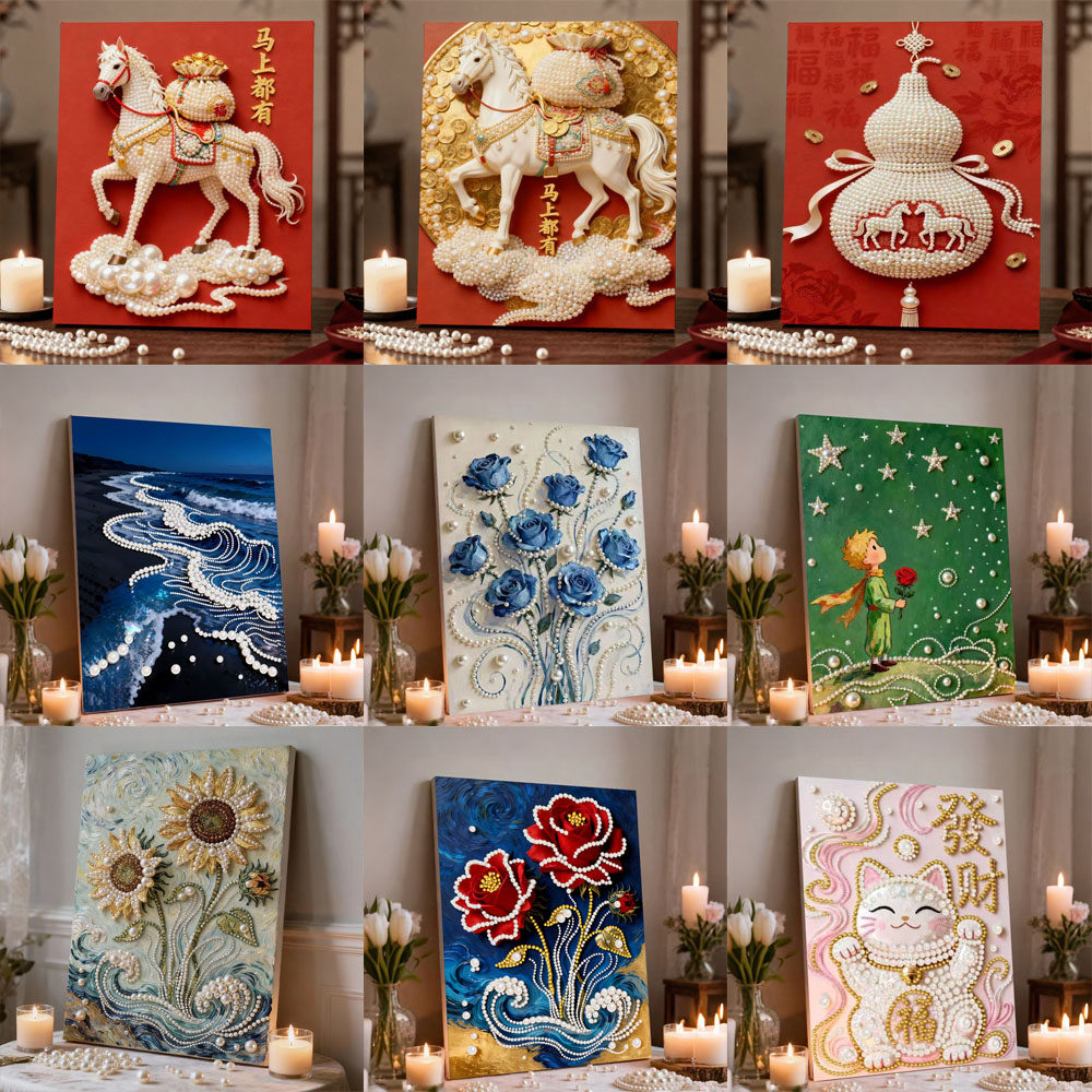 中式珍珠画DIY婚礼节庆有框自贴珍珠装饰画送闺蜜礼物钻石画批发,家居饰品,其他装饰画,淘宝优惠券,粉丝福利购,淘宝优惠卷