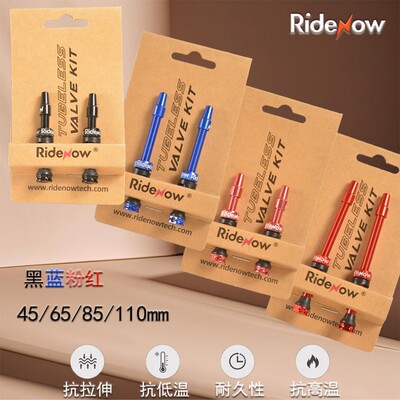 Ridenow铝合金延长法嘴山地公路自行车真空气嘴45/65/85mm单个装