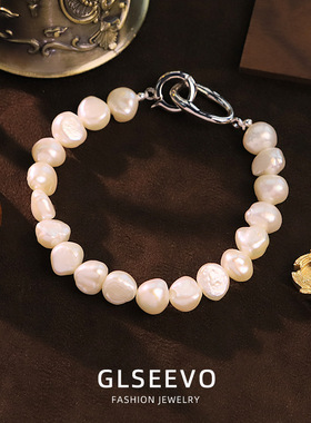 原创设计天然珍珠卡扣手链气质感手饰简约百搭手串女生手饰品