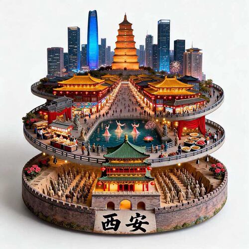 西安文创冰箱贴2026新款金属浮雕磁贴陕西兵马俑旅游纪念品伴手礼
