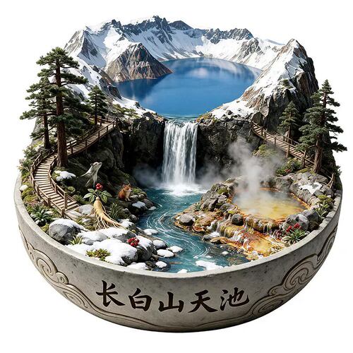 长白山天池文创冰箱贴2026新款金属浮雕磁贴吉林旅游纪念品伴手礼