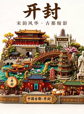 古都开封文创冰箱贴2026新款金属立体磁贴河南旅游纪念品伴手礼