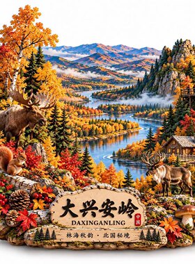 黑龙江大兴安岭文创冰箱贴2026新款金属浮雕磁贴旅游纪念品伴手礼