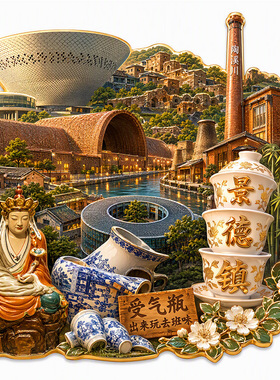 景德镇金属冰箱贴2026新款陶溪川无语佛文创伴手礼物旅游纪念品
