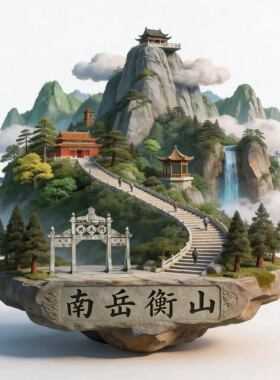 南岳衡山冰箱贴2026新款金属浮雕磁贴湖南旅游纪念品文创伴手礼物