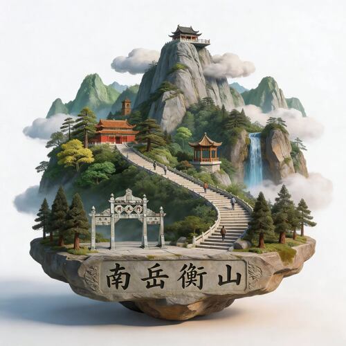 南岳衡山冰箱贴2026新款金属浮雕磁贴湖南旅游纪念品文创伴手礼物