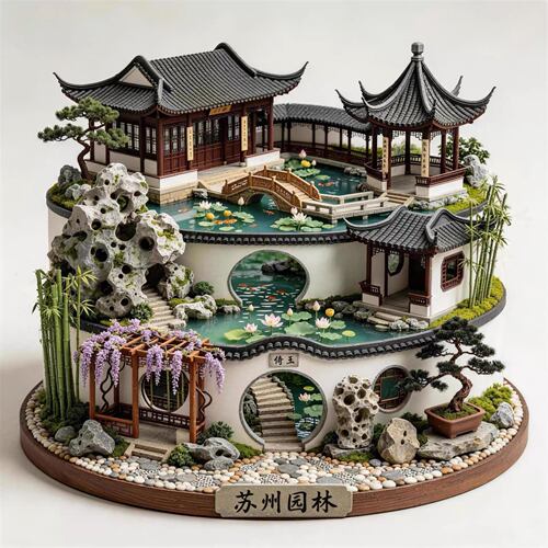苏州园林冰箱贴2026新款立体浮雕磁贴苏州旅游纪念品文创伴手礼