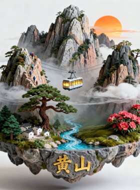 黄山文创冰箱贴2026新款金属立体浮雕磁贴旅游纪念品文创伴手礼