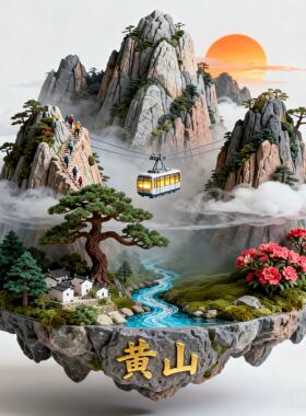 黄山文创冰箱贴2026新款金属立体浮雕磁贴旅游纪念品文创伴手礼