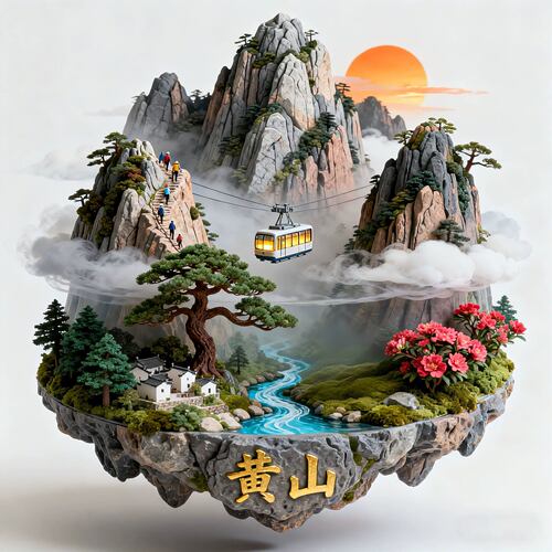 黄山文创冰箱贴2026新款金属立体浮雕磁贴旅游纪念品文创伴手礼