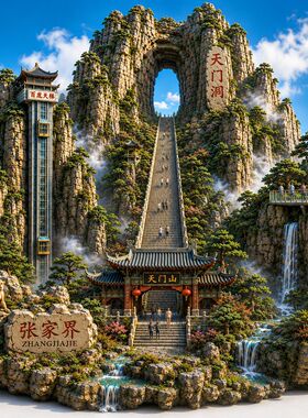 湖南张家界天门山冰箱贴2026金属浮雕磁贴旅游纪念品文创伴手礼