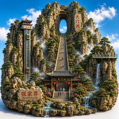 湖南张家界天门山冰箱贴2026金属浮雕磁贴旅游纪念品文创伴手礼
