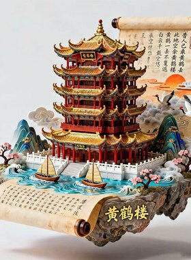 武汉文创冰箱贴2026新款武汉黄鹤楼金属磁贴旅游纪念品伴手礼物