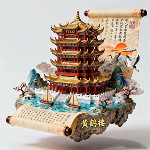武汉文创冰箱贴2026新款武汉黄鹤楼金属磁贴旅游纪念品伴手礼物
