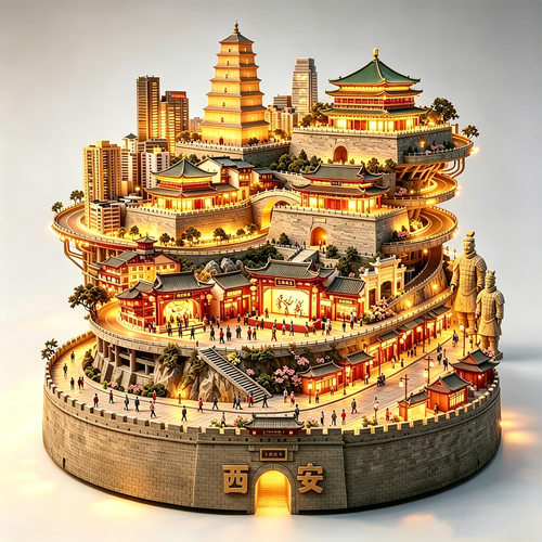 西安金属冰箱贴2026新款立体浮雕磁贴旅游纪念品文创伴手礼装饰