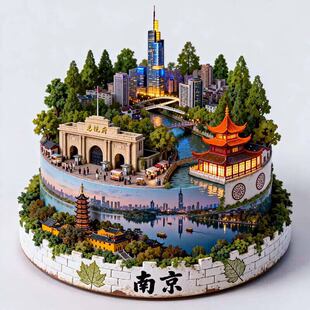 南京文创冰箱贴2026新款金属磁贴中山陵长江大桥旅游纪念品礼物