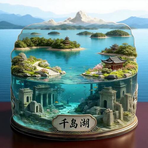 杭州千岛湖冰箱贴2026新款金属浮雕磁贴旅游纪念品文创伴手礼物