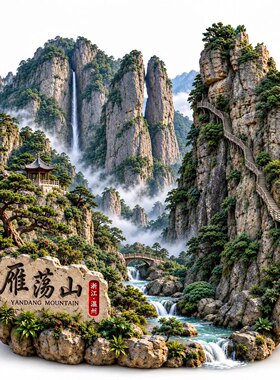 温州雁荡山文创冰箱贴2026新款金属浮雕磁贴浙江旅游纪念品伴手礼