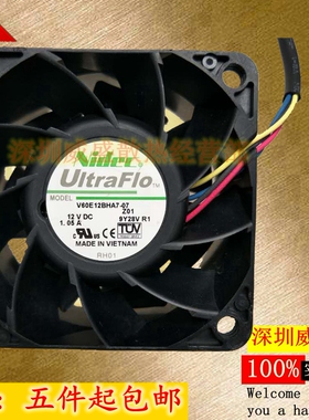 Nidec V60E12BHA7-07/BS1A7-09A032 12V 1.05A 6CM 6038风扇2.45A