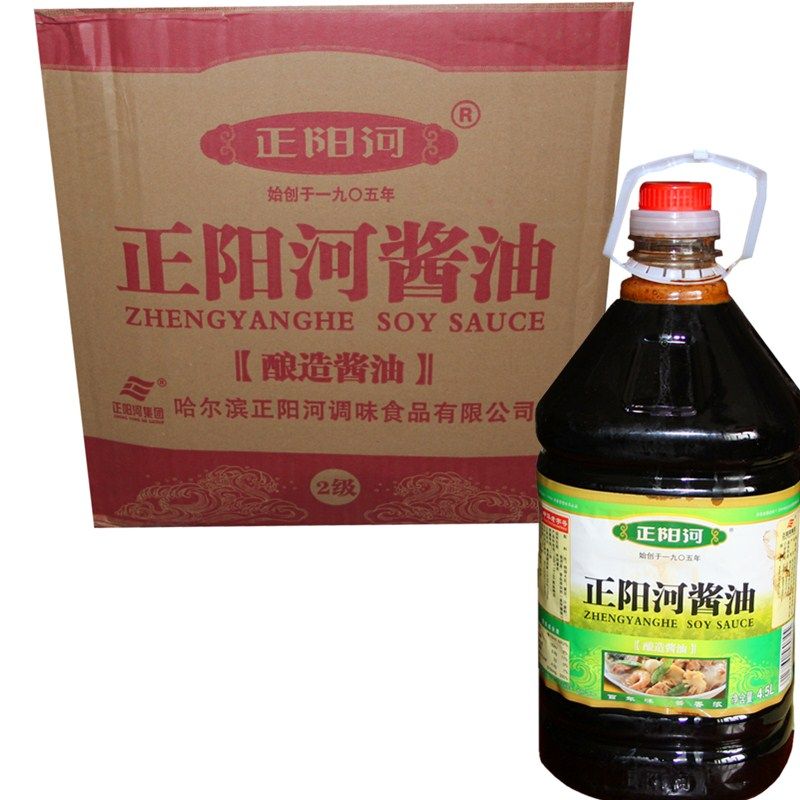 哈尔滨正阳河酱油4.5lx4/箱东北非转大豆酿造酱油调味品厂直销包