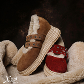 法式 新款 玛丽珍鞋 XIANGBOLIAN 增高厚底休闲毛毛鞋 女士秋冬季 单鞋