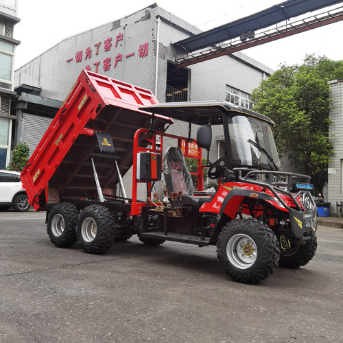 众骑豹6x6全地形400方向盘分时六驱农夫车六轮农用车自卸简易车棚