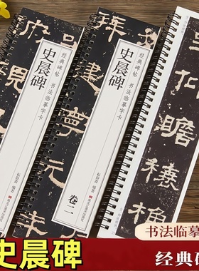 【现货正版】全套2册汉隶史晨碑经典碑帖书法临摹字卡原大版近距离高清临帖卡原帖成人初学者入门隶书毛笔书法字帖 黑龙江美术出版