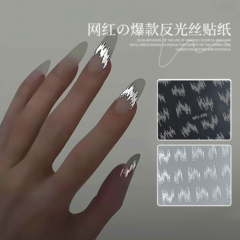 网红2025爆款高亮反光丝线美甲贴纸夜店蹦迪爆闪超细长条美甲饰品,彩妆/香水/美妆工具,指甲装饰,淘宝优惠券,粉丝福利购,淘宝优惠卷