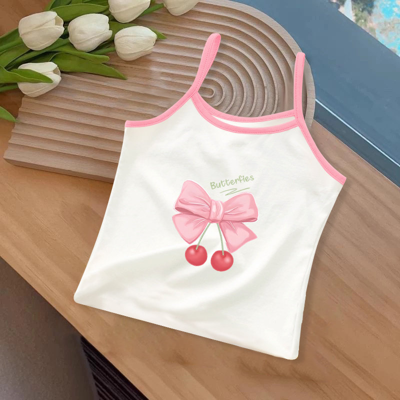 女童背心夏季薄款纯棉儿童吊带背心打底女宝宝内穿护肚外穿吊带衫