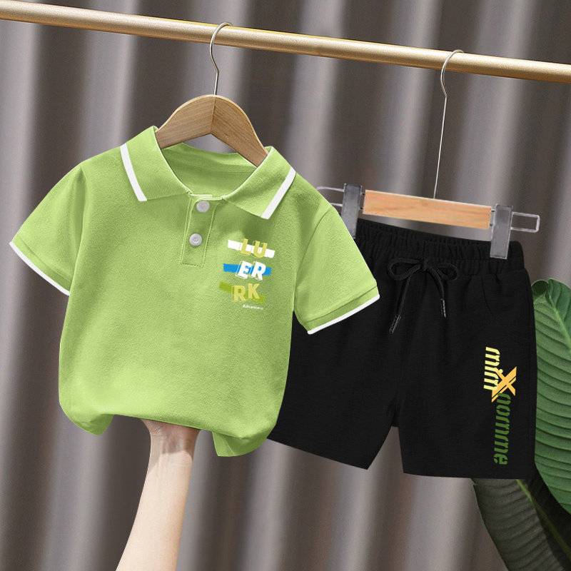 男童夏装套装2025新款洋气宝宝酷帅POLO衫衣服儿童夏季帅气短袖潮