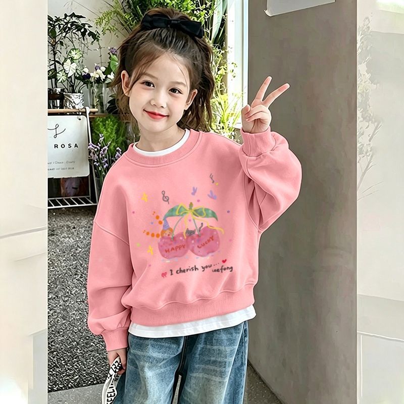 女童春秋纯棉可爱新款卫衣