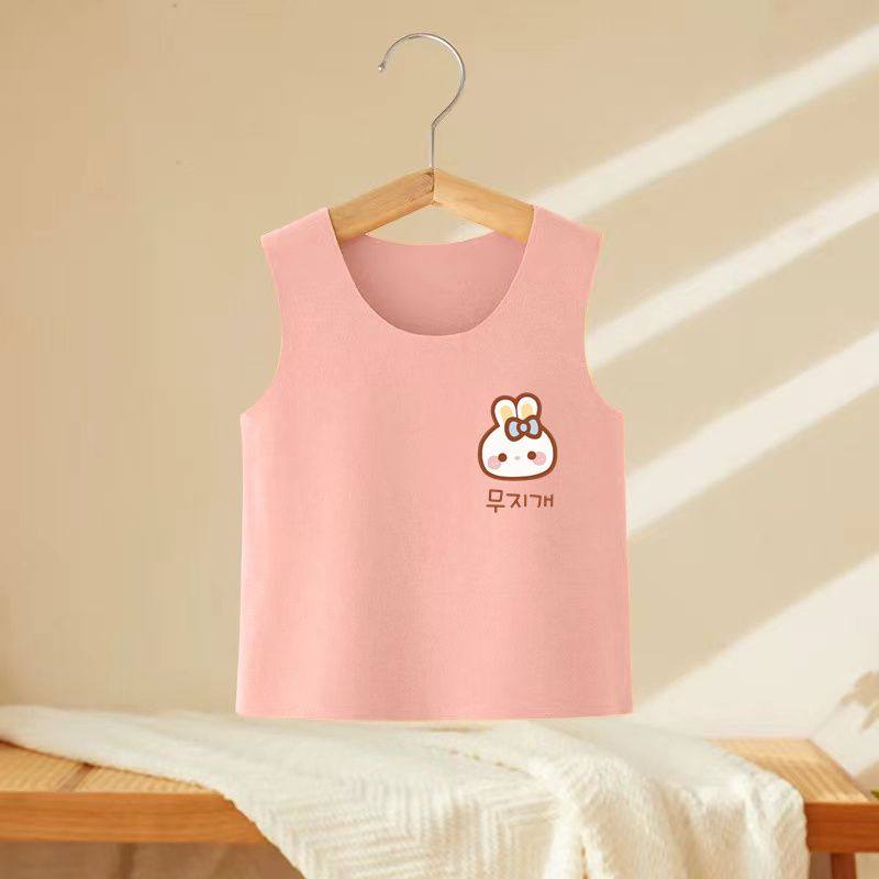 德绒发热儿童保暖背心内穿秋冬女童马甲宝宝加绒打底内衣女孩吊带