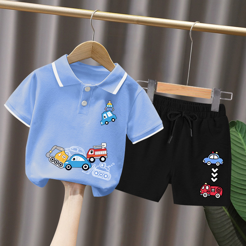 男童短袖套装3岁小宝宝韩范洋气polo衫夏装儿童夏季网红帅气衣服