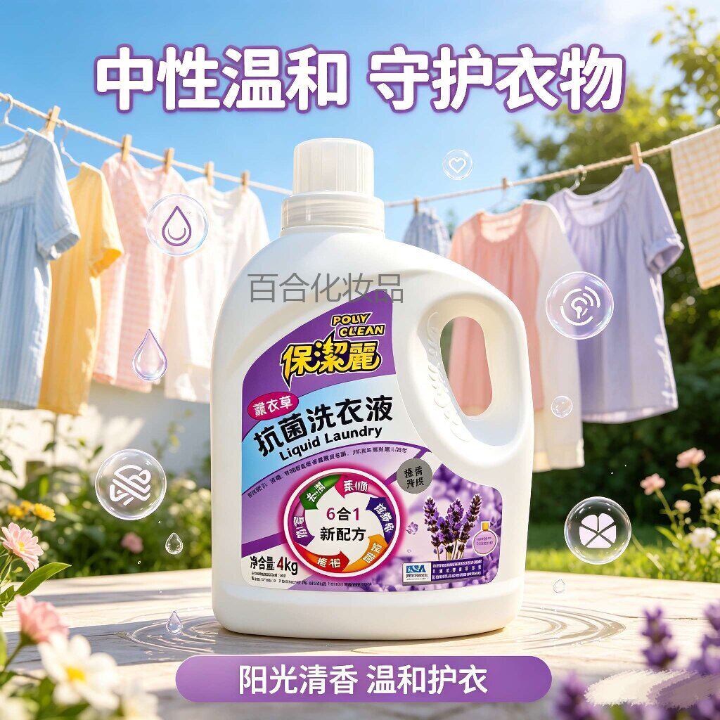香港保洁丽薰衣草洗衣液（经典香味四十年）4L包邮去渍抗菌清香