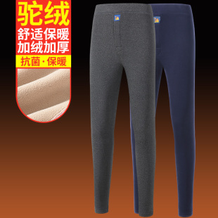 三顺新款驼绒打底裤冬季男士德绒保暖裤弹力棉裤加绒加厚防寒秋裤