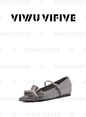 V5 VIWU·VIFIVE「琉纱」单鞋法式芭蕾风设计感编制水钻玛丽珍鞋