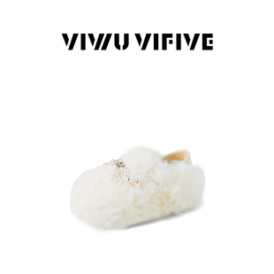 V5 VIWU·VIFIVE「雪熠」勃肯鞋女秋冬季加绒保暖水钻两穿厚底鞋