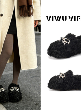 V5 VIWU·VIFIVE「雪熠」厚底鞋女秋冬小个子增高水钻两穿勃肯鞋