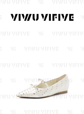 V5 VIWU·VIFIVE「素笺」单鞋女小香风水钻真丝尖头浅口玛丽珍鞋