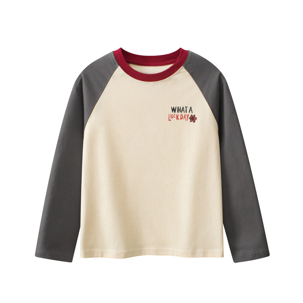 GRrr品牌纯棉春秋季儿童打底衫外贸童装中大童亲子装男女长袖T恤