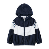 春装 GRrr品牌童装 休闲外套2026男女中大童潮牌拼接运动拉链连帽衫