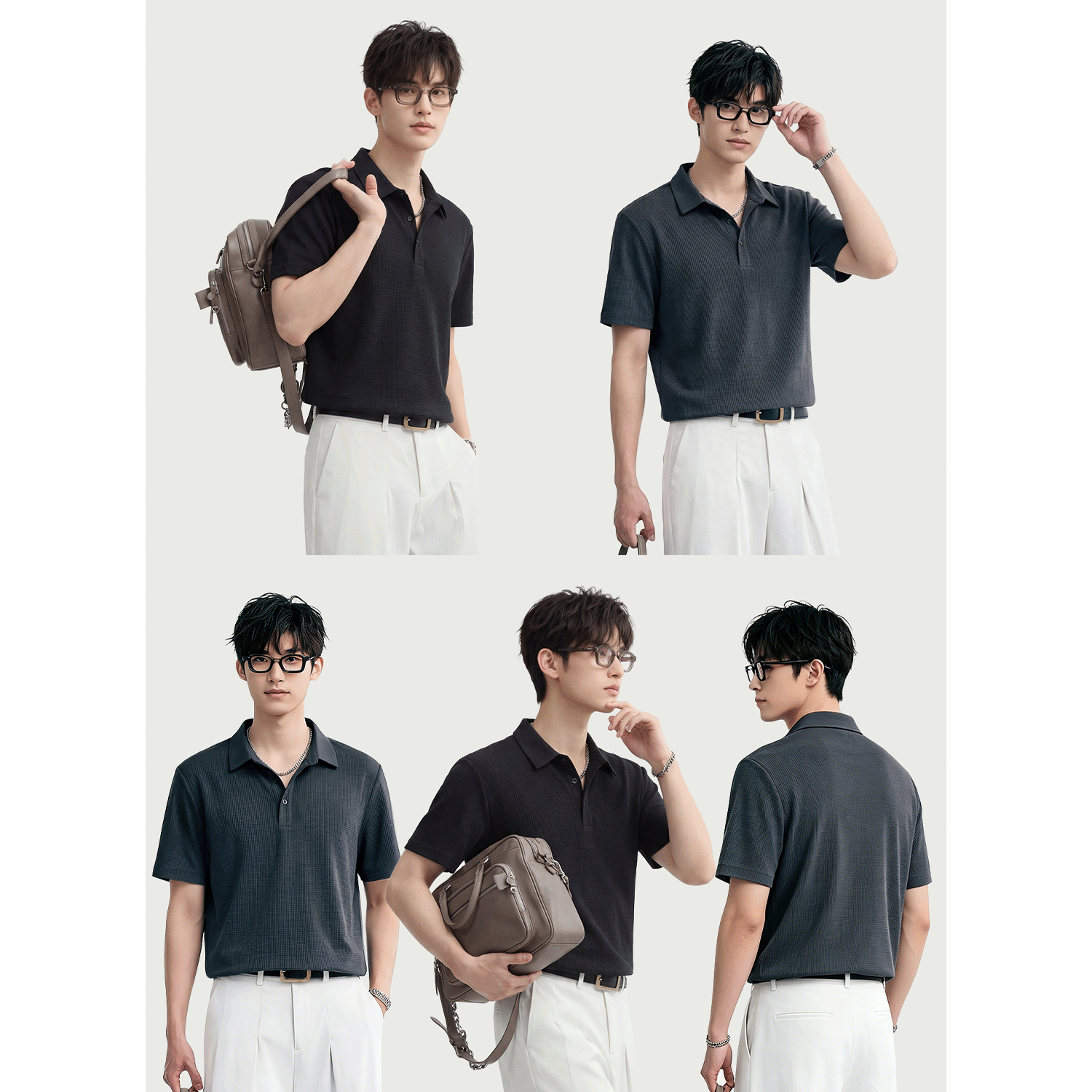 【痞帅雅痞风】深色高级感翻领POLO衫轻薄冰凉感男士夏季百搭短袖