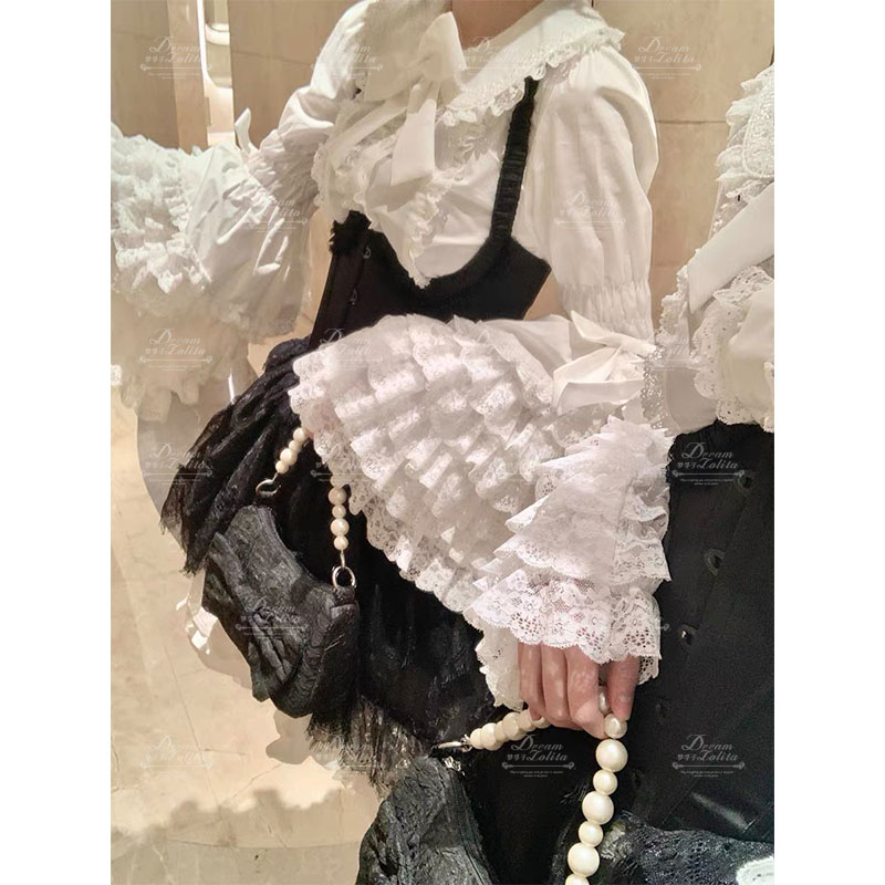 正版现货【可露丽】蕾丝doll感lolita姬袖衬衫内搭
