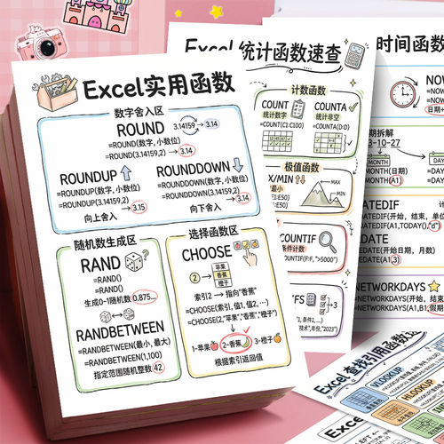 Excel核心函数速查手册贴纸